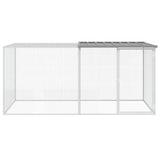 VidaXL Poulailler avec Toit 203x98x90 cm Acier Galvanisé Gris Clair