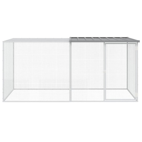VidaXL Poulailler avec Toit 203x98x90 cm Acier Galvanisé Gris Clair