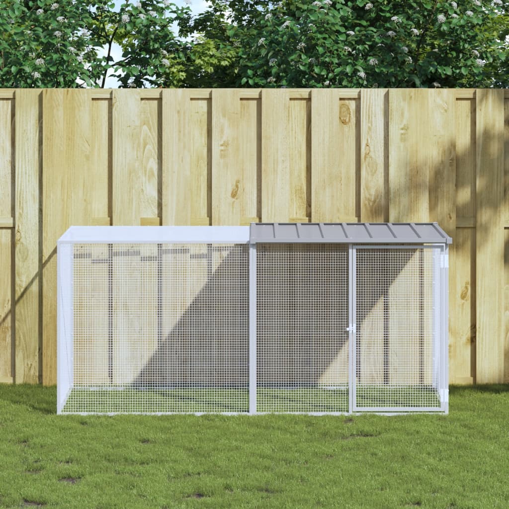 VidaXL Poulailler avec Toit 203x98x90 cm Acier Galvanisé Gris Clair