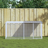 VidaXL Poulailler avec Toit 203x98x90 cm Acier Galvanisé Gris Clair