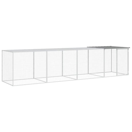 VidaXL Poulailler avec Toit 403x98x90 cm Acier Galvanisé Gris Clair