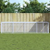 VidaXL Poulailler avec Toit 403x98x90 cm Acier Galvanisé Gris Clair