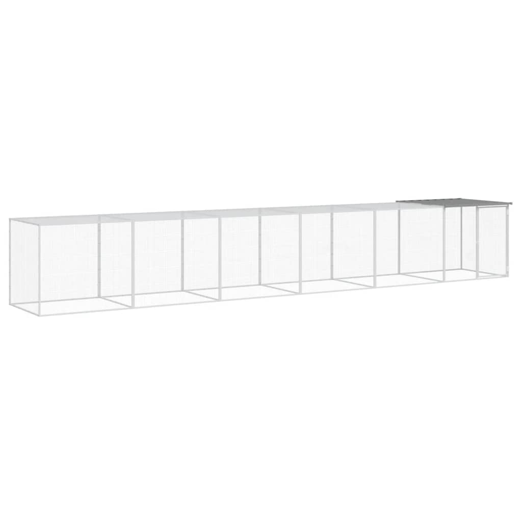 VidaXL Poulailler avec Toit 603x98x90 cm Acier Galvanisé Gris Clair