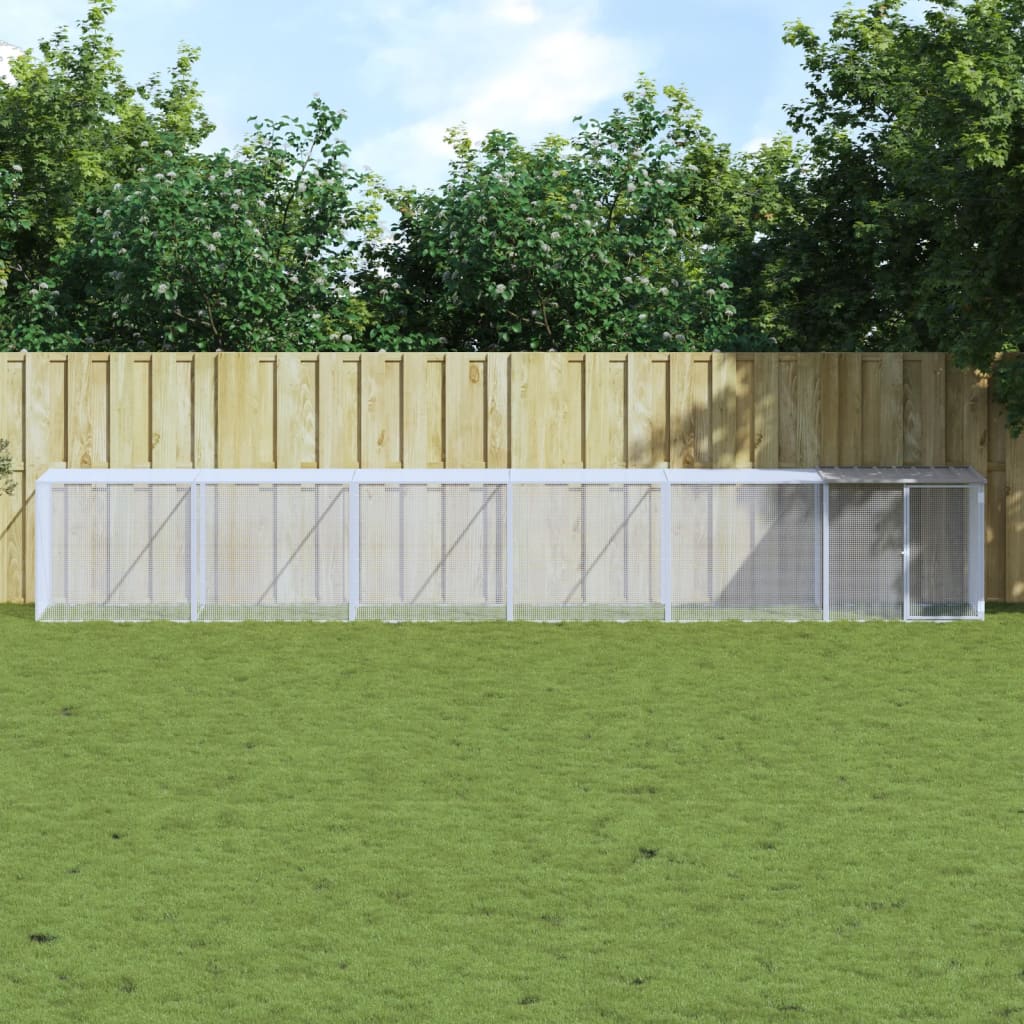 VidaXL Poulailler avec Toit 603x98x90 cm Acier Galvanisé Gris Clair