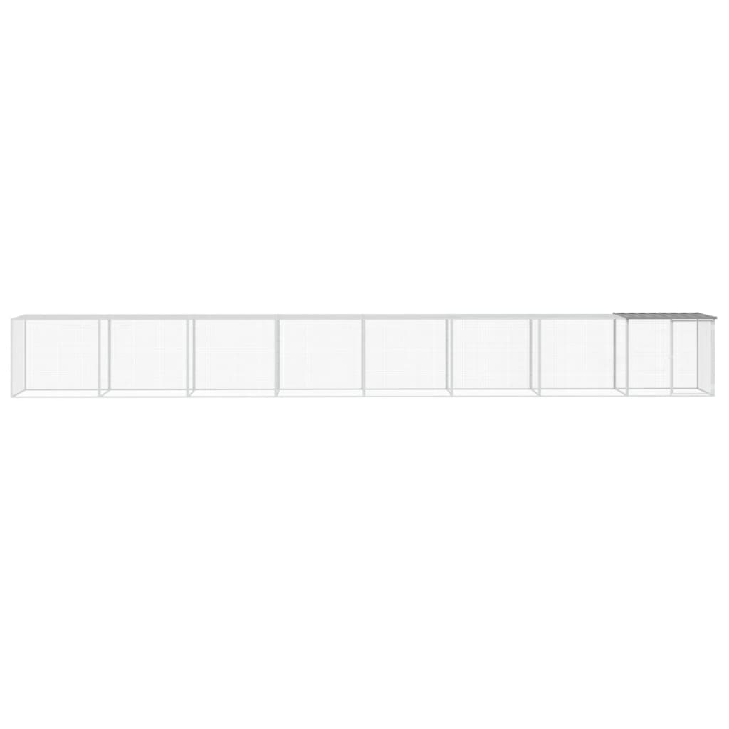 VidaXL Poulailler avec Toit 803x98x90 cm Acier Galvanisé Gris Clair