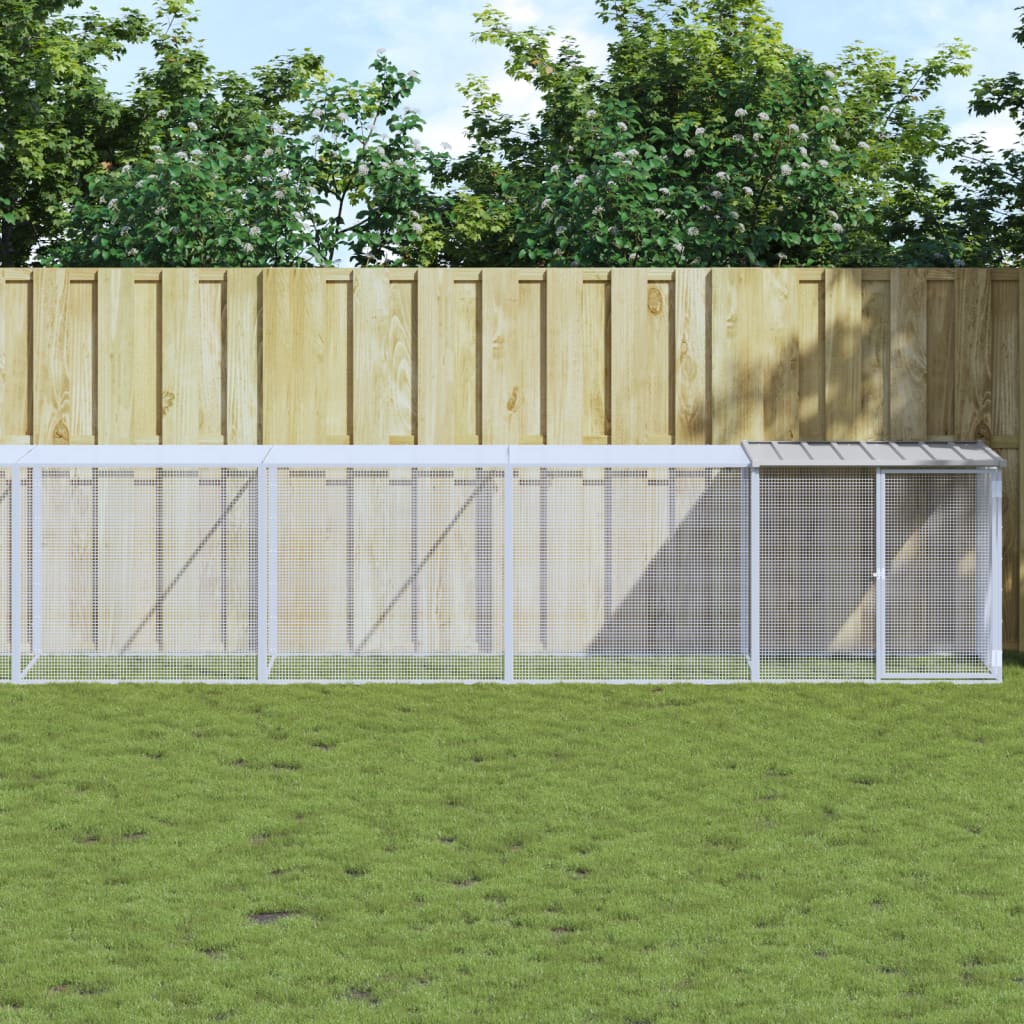 VidaXL Poulailler avec Toit 803x98x90 cm Acier Galvanisé Gris Clair