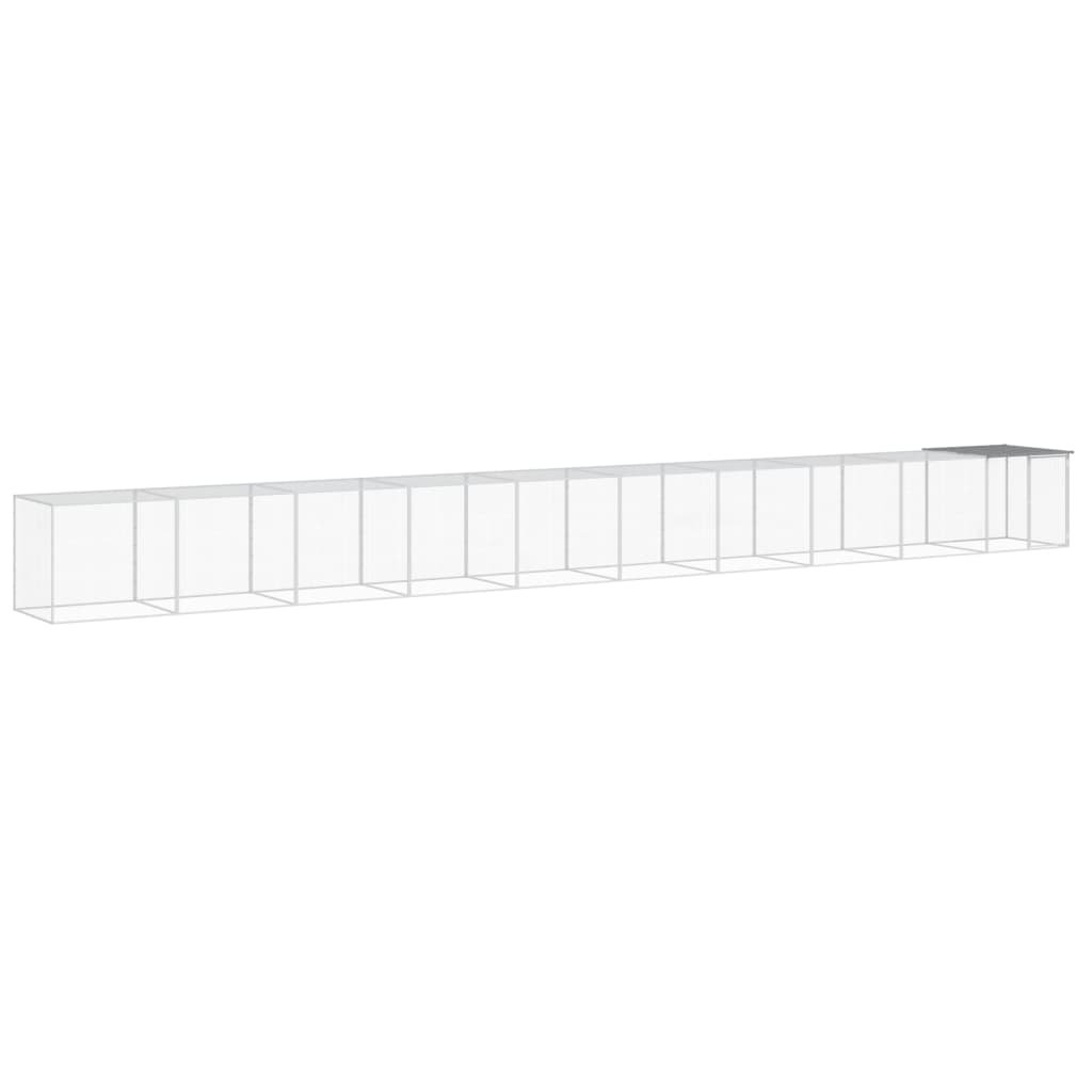 VidaXL Poulailler avec Toit 1003x98x90 cm Acier Galvanisé Gris Clair