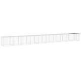 VidaXL Poulailler avec Toit 1003x98x90 cm Acier Galvanisé Gris Clair