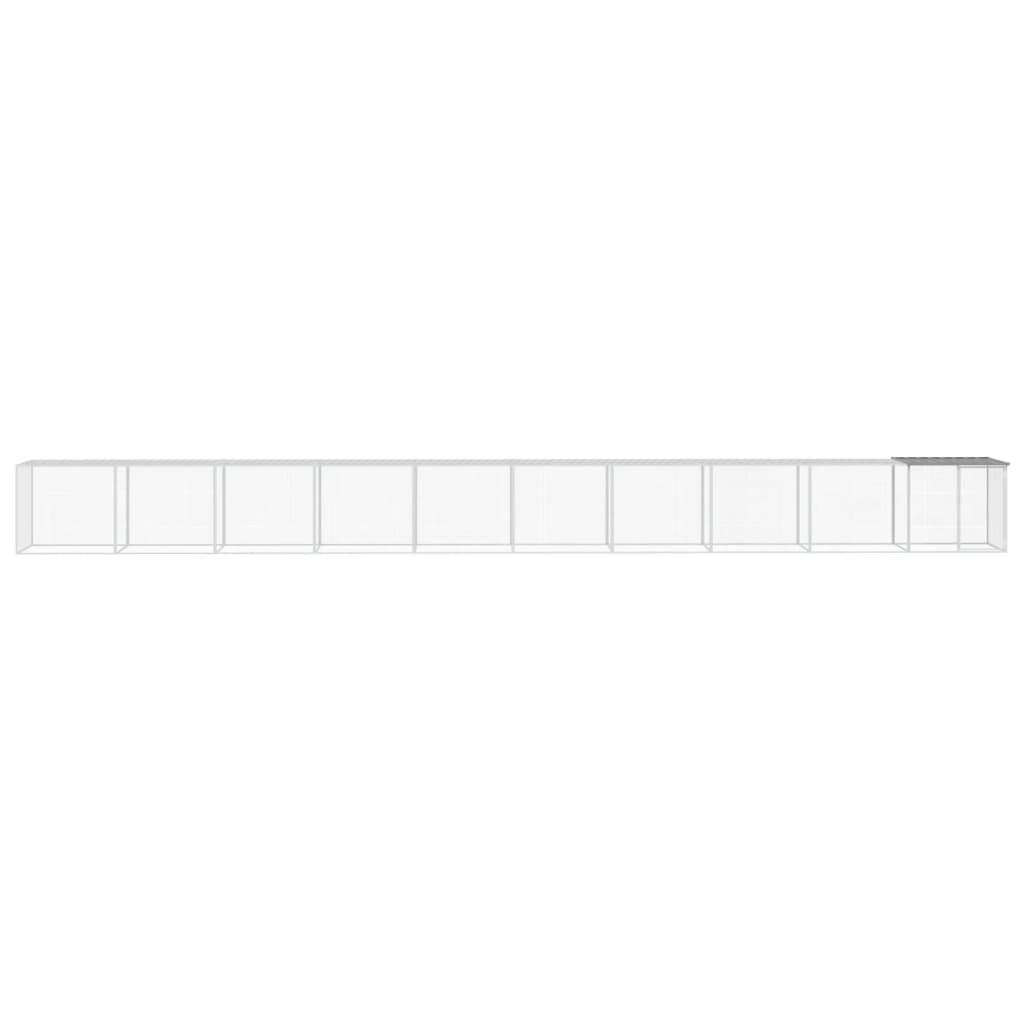 VidaXL Poulailler avec Toit 1003x98x90 cm Acier Galvanisé Gris Clair