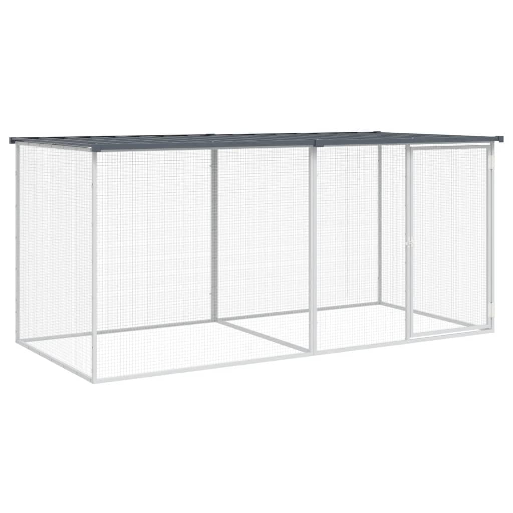 VidaXL Poulailler avec Toit 203x98x90 cm Acier Galvanisé Anthracite