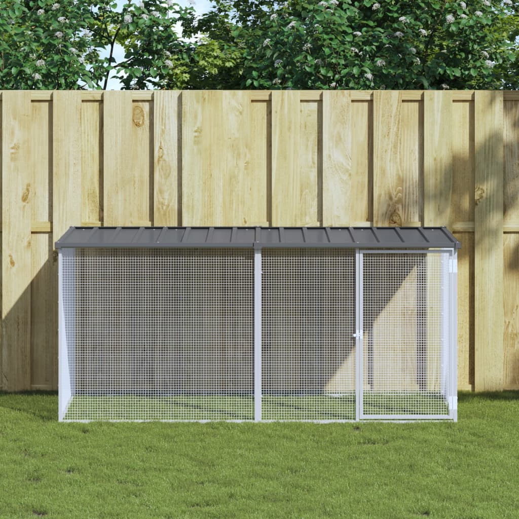 VidaXL Poulailler avec Toit 203x98x90 cm Acier Galvanisé Anthracite