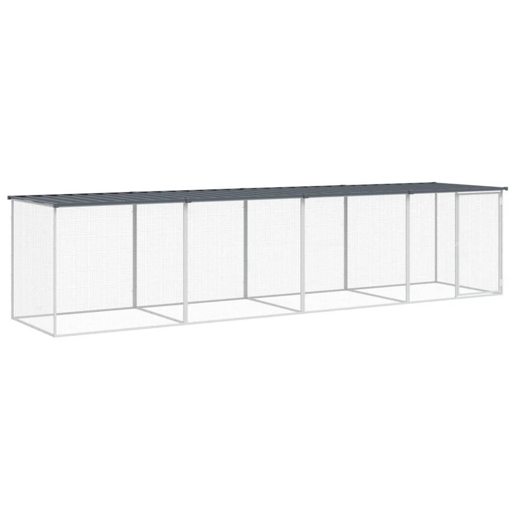 VidaXL Poulailler avec Toit 403x98x90 cm Acier Galvanisé Anthracite