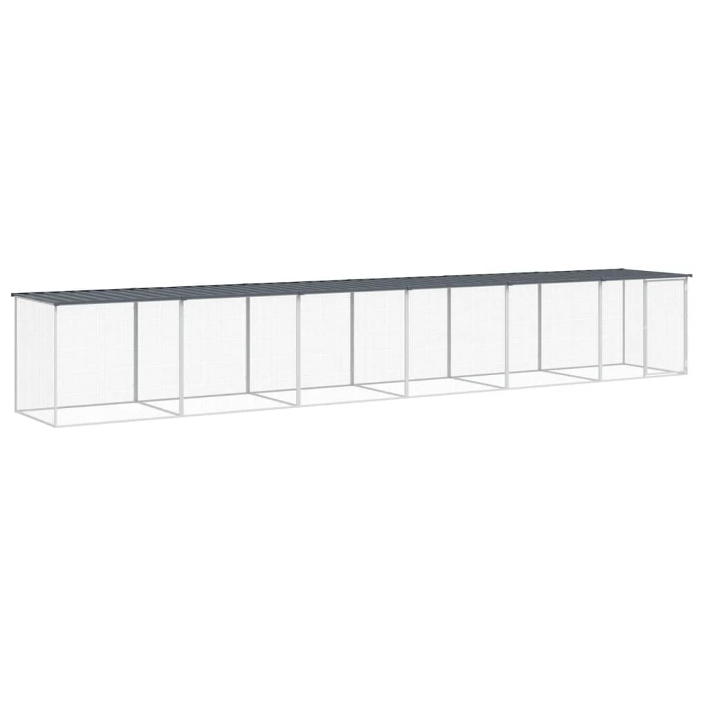 VidaXL Poulailler avec Toit 603x98x90 cm Acier Galvanisé Anthracite