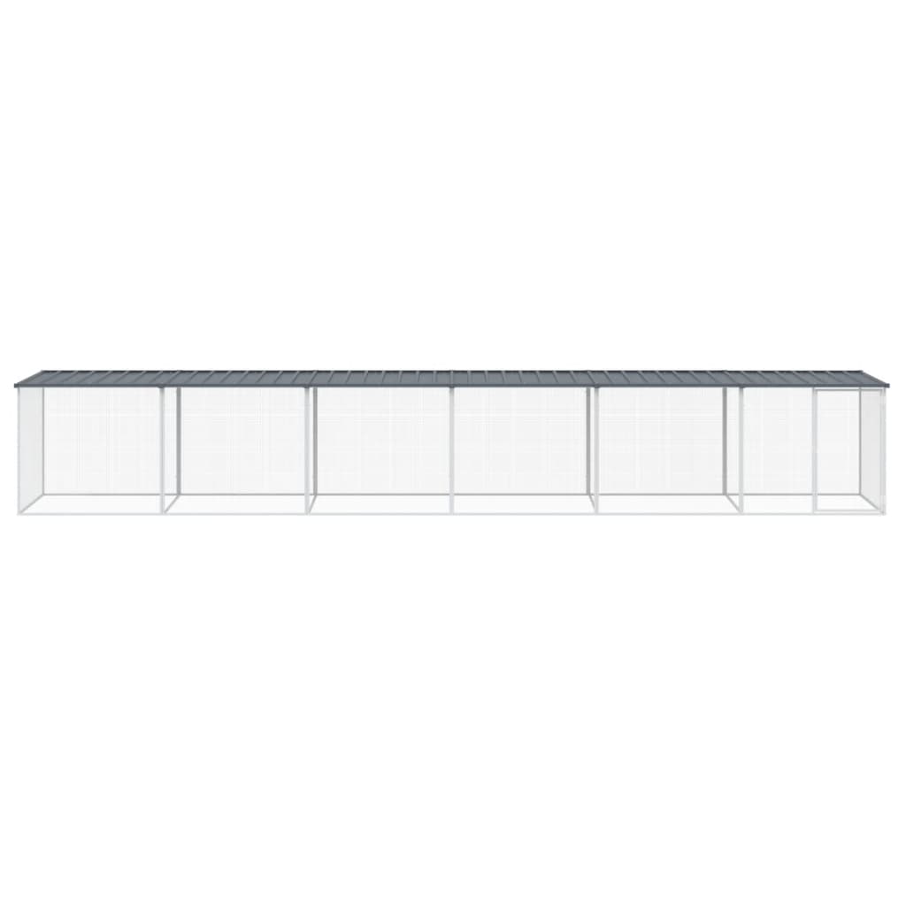 VidaXL Poulailler avec Toit 603x98x90 cm Acier Galvanisé Anthracite