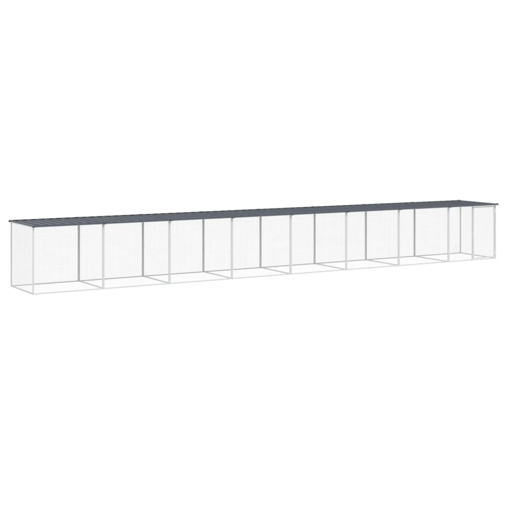 VidaXL Poulailler avec Toit 803x98x90 cm Acier Galvanisé Anthracite