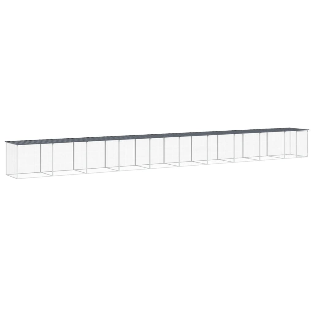 VidaXL Poulailler avec Toit 1003x98x90 cm Acier Galvanisé Anthracite