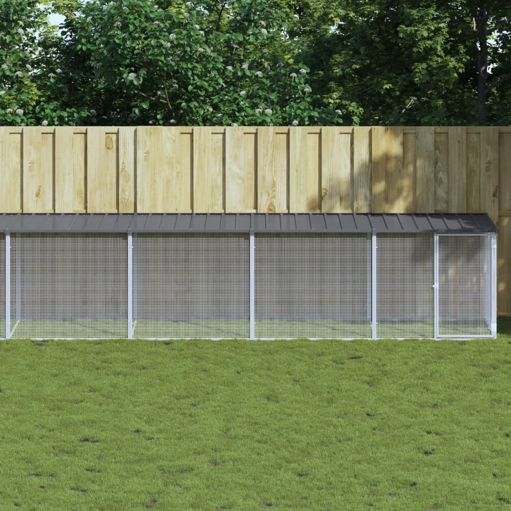 VidaXL Poulailler avec Toit 1003x98x90 cm Acier Galvanisé Anthracite