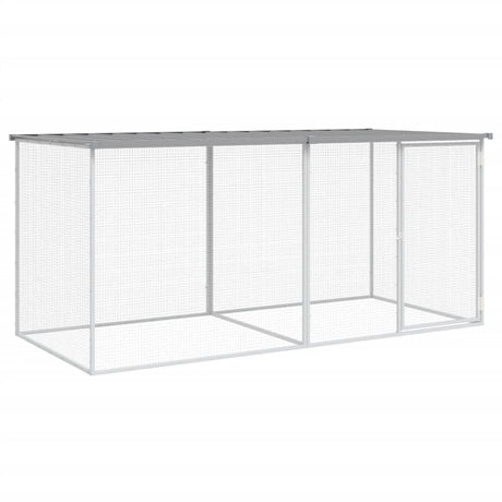 VidaXL Poulailler avec Toit 203x98x90 cm Acier Galvanisé Gris Clair
