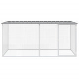 VidaXL Poulailler avec Toit 203x98x90 cm Acier Galvanisé Gris Clair