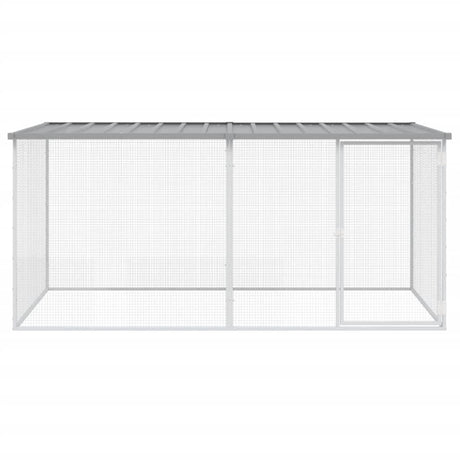 VidaXL Poulailler avec Toit 203x98x90 cm Acier Galvanisé Gris Clair