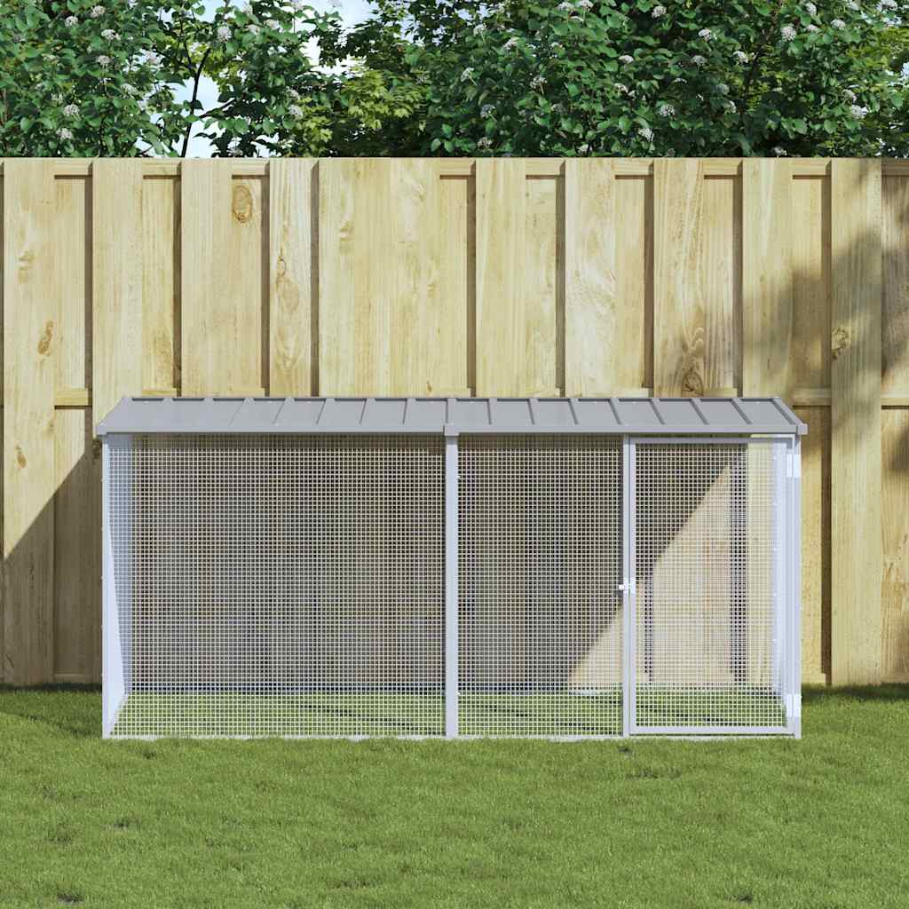 VidaXL Poulailler avec Toit 203x98x90 cm Acier Galvanisé Gris Clair