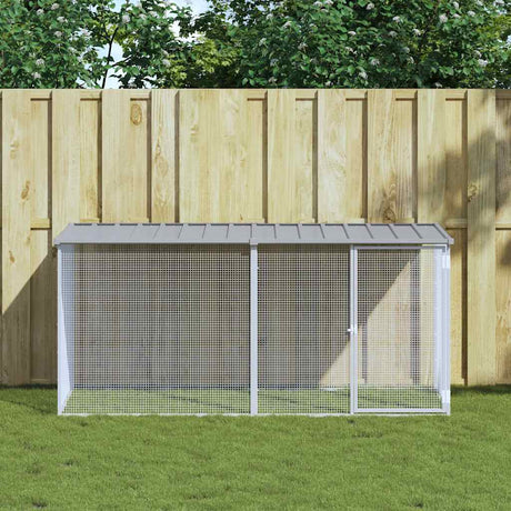 VidaXL Poulailler avec Toit 203x98x90 cm Acier Galvanisé Gris Clair