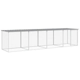 VidaXL Poulailler avec Toit 403x98x90 cm Acier Galvanisé Gris Clair