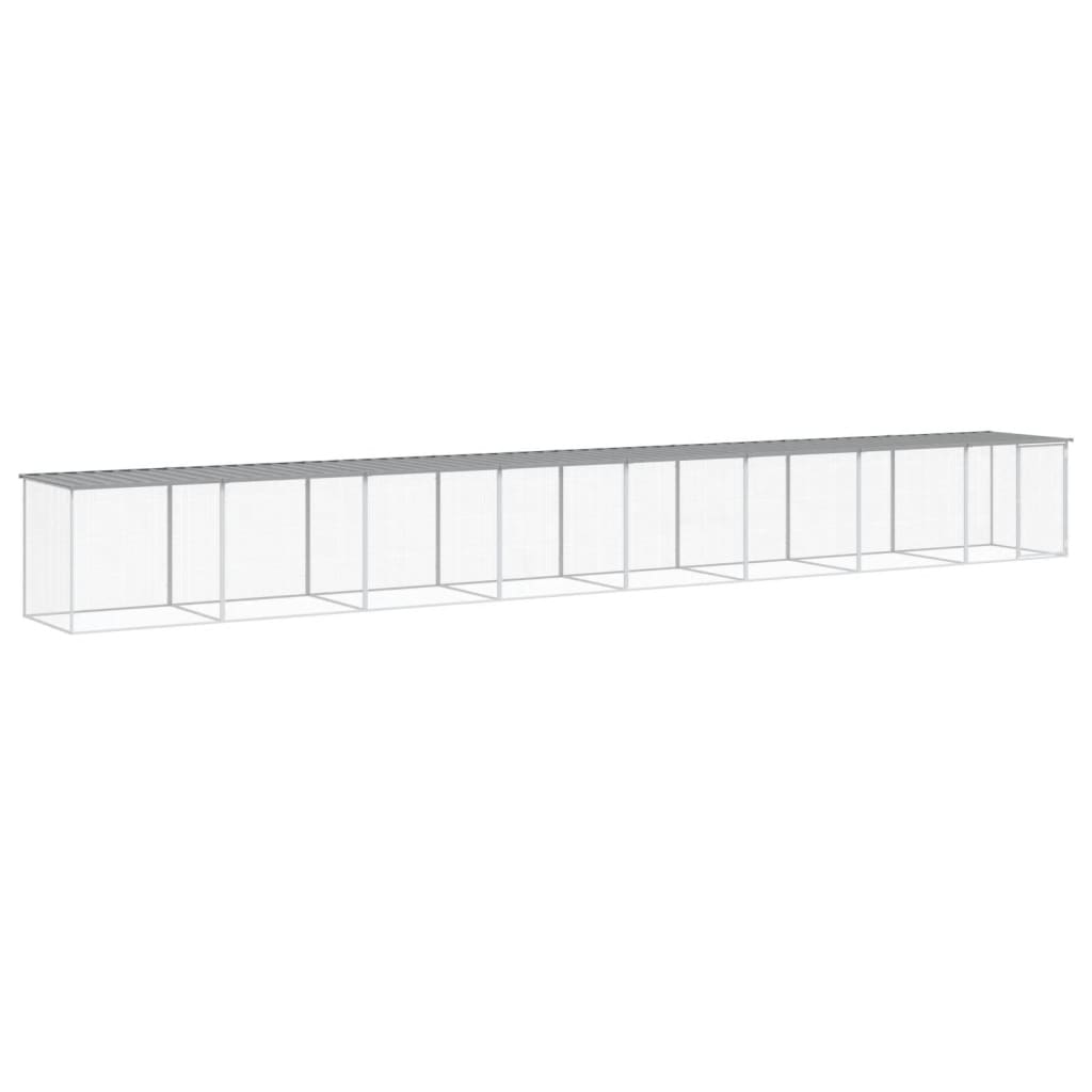 VidaXL Poulailler avec Toit 803x98x90 cm Acier Galvanisé Gris Clair