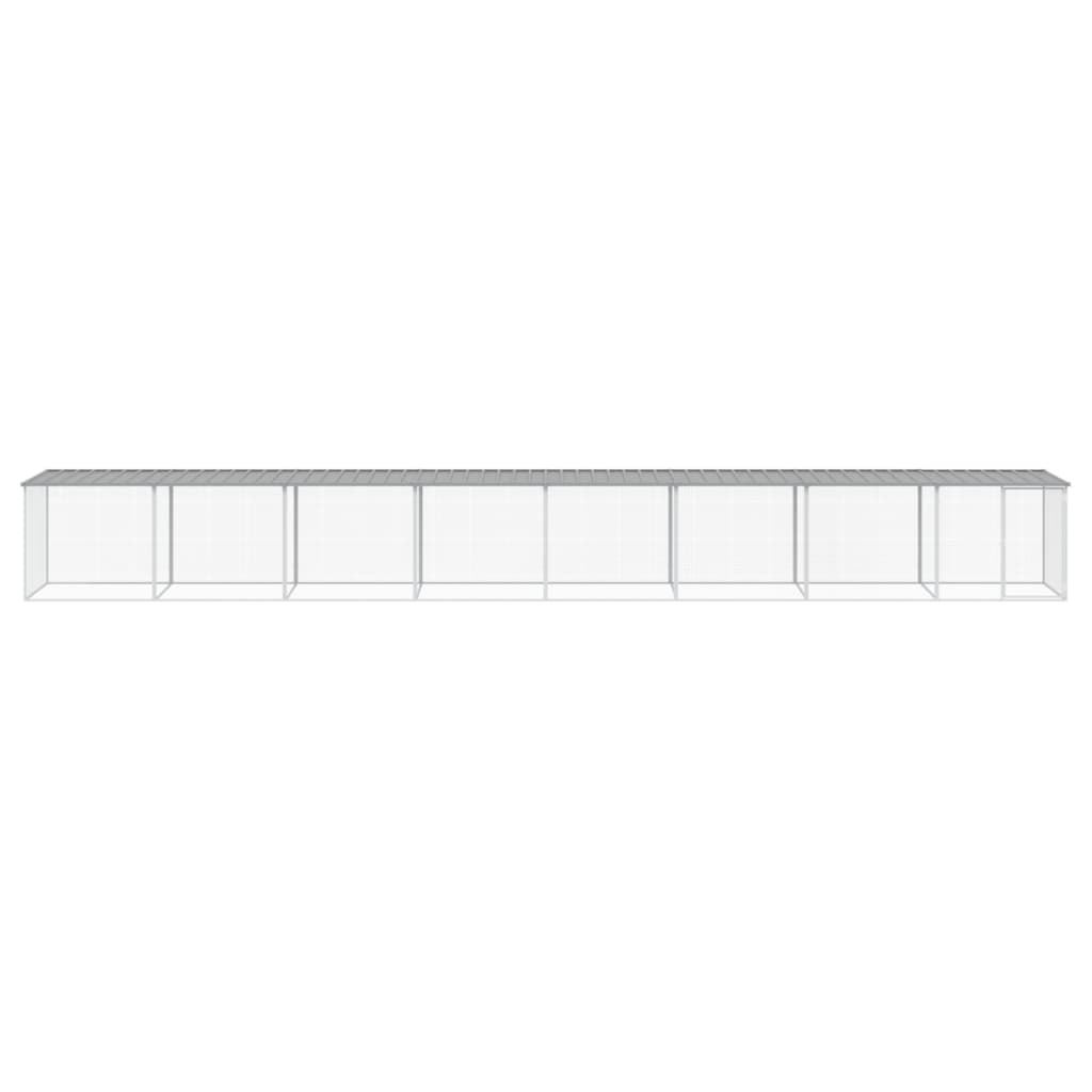 VidaXL Poulailler avec Toit 803x98x90 cm Acier Galvanisé Gris Clair