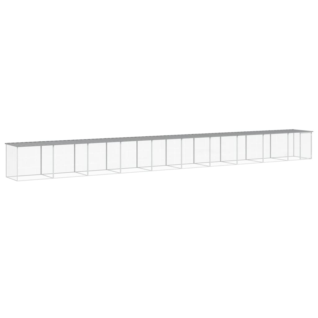 VidaXL Poulailler avec Toit 1003x98x90 cm Acier Galvanisé Gris Clair