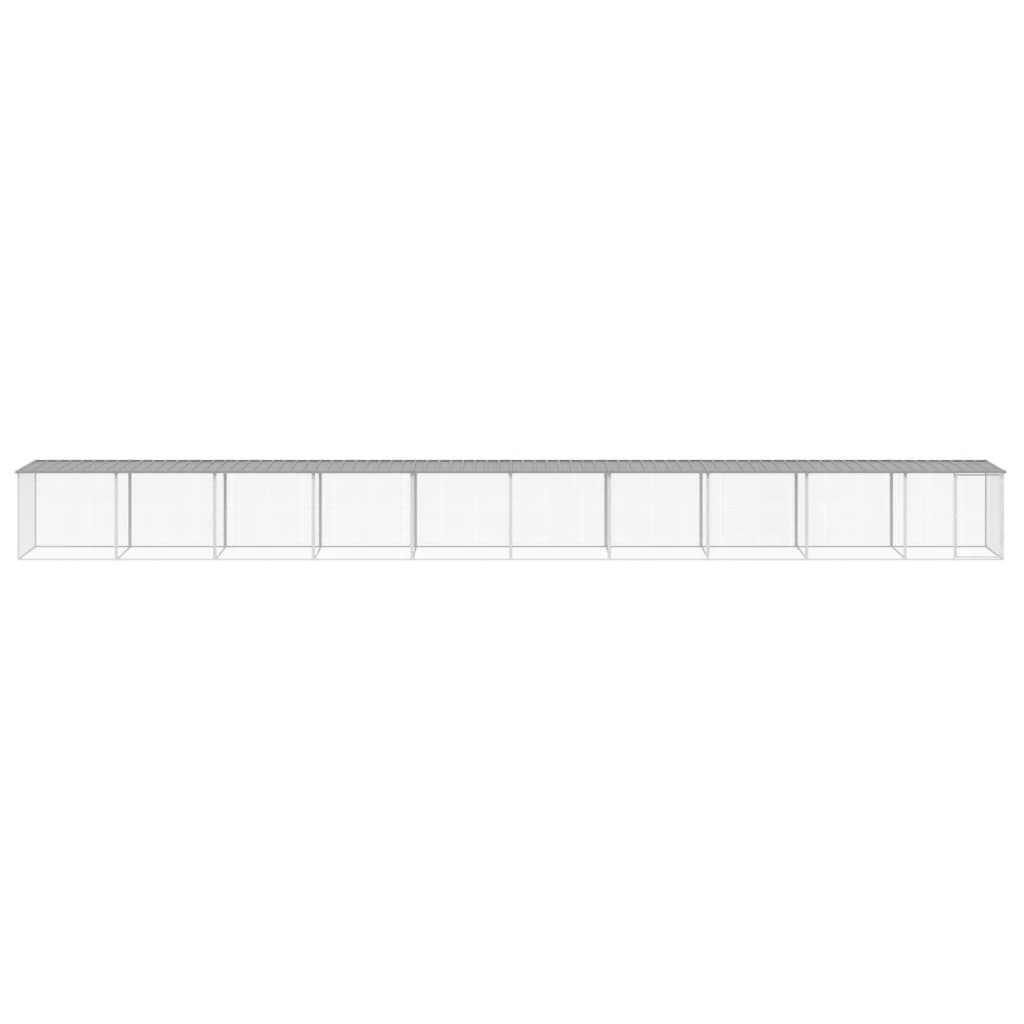 VidaXL Poulailler avec Toit 1003x98x90 cm Acier Galvanisé Gris Clair