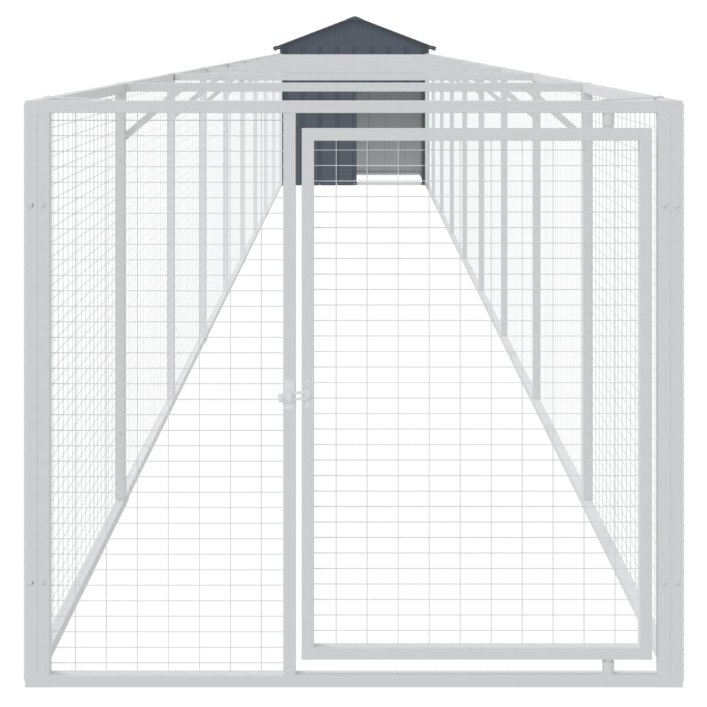 Vidaxl hundeloft med tak 117x1017x123 cm stålantracitt -farget