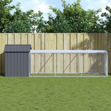 VidaXL Poulailler avec enclos 117x405x123 cm Acier Galvanisé Anthracite