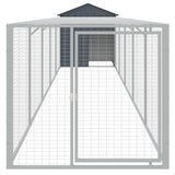VidaXL Poulailler avec enclos 117x609x123 cm Acier Galvanisé Anthracite