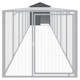 VidaXL Poulailler avec enclos 117x813x123 cm Acier Galvanisé Anthracite