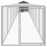 VidaXL Poulailler avec enclos 117x1017x123 cm Acier Anthracite