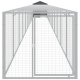 VidaXL Poulailler avec enclos 117x1221x123 cm Acier Anthracite