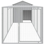 VidaXL Poulailler avec enclos 117x405x123 cm acier gris clair