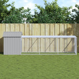 VidaXL Poulailler avec enclos 117x405x123 cm acier gris clair