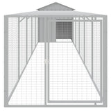 VidaXL Poulailler avec enclos 117x609x123 cm acier gris clair
