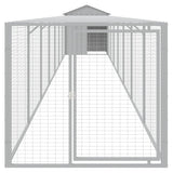VidaXL Poulailler avec enclos 117x813x123 cm acier gris clair