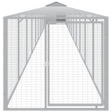 VidaXL Poulailler avec enclos 117x1221x123 cm Acier Gris Clair
