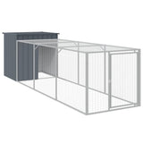 VidaXL Poulailler avec enclos 110x405x110 cm Acier Galvanisé Anthracite