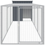 VidaXL Poulailler avec enclos 110x405x110 cm Acier Galvanisé Anthracite
