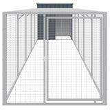VidaXL Poulailler avec enclos 110x609x110 cm Acier Galvanisé Anthracite