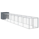 VidaXL Poulailler avec enclos 110x813x110 cm Acier Galvanisé Anthracite