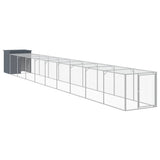 VidaXL Poulailler avec enclos 110x1017x110 cm Acier Anthracite