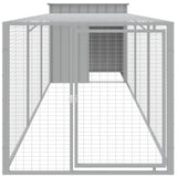 VidaXL Poulailler avec enclos 110x405x110 cm acier gris clair