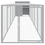VidaXL Poulailler avec enclos 110x609x110 cm acier gris clair