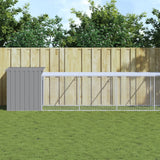 VidaXL Poulailler avec enclos 110x813x110 cm acier gris clair